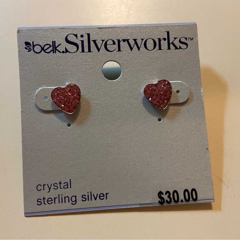 Hot Pink Glitter Heart Earrings